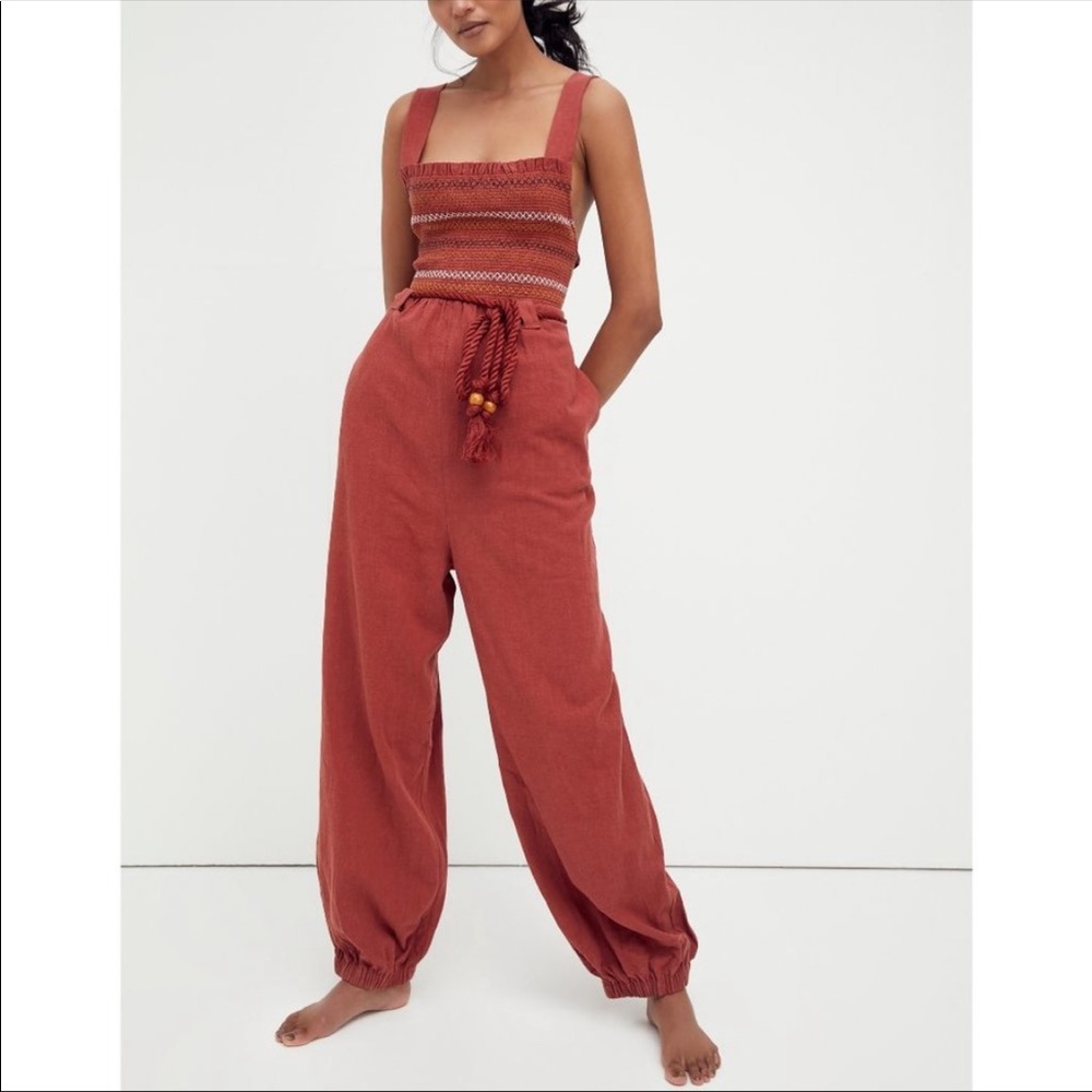Free People Sienna Smocked Jumpsuit